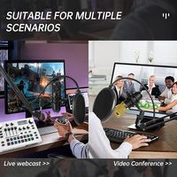 Table de mixage audio pour jeux MT-VIKI avec écran LCD 2,25 pouces, carte son en direct pour PC/téléphone, streaming en direct, enregistrement, podcast/YouTube/jeux
