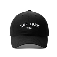 Casquette de baseball non structurée à 6 panneaux en sergé 100% coton, broderie New York, délavage vintage, réglable, vente en gros