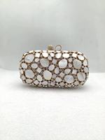 Pochette de soirée en strass turquoise, étui à bijoux en cristal, sac de banquet, fermeture à fermoir OEM ODM