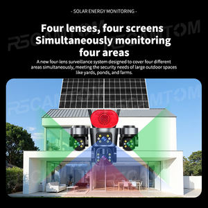 Caméra solaire Rscamtom 20MP AOV à quatre objectifs, détection de mouvement 360°, suivi humain, alarme, vision nocturne couleur, audio bidirectionnel, IP66 - Product Image 2