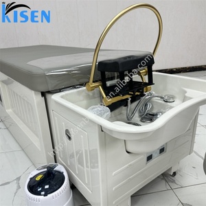 Lit de lavage portable Kisen au design unique avec bassin de spa pour la tête, idéal pour salon de beauté, couleur personnalisable avec housse imperméable - Product Image 1