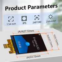 Écran LCD 1,54 pouce 240x240 RVB couleur, interface SPI, panneau d'affichage TFT 1,54'', module d'affichage LCD, taille personnalisable