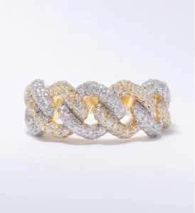 Luxury Iced Out Moissanite Diamond Chain Link <b>Ring</b> In 925 <b>Sterling</b> <b>Silver</b> Bold Hip Hop Statement <b>Ring</b> For <b>Men</b> Women - Product Image 1