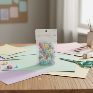 ILAN Bolita Pompom 0.8cm Couleur Macaron 100Pc Décoration Artisanale - Product Image 2