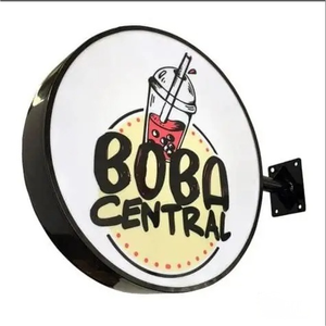 Enseigne lumineuse ronde personnalisée pour extérieur, boîte lumineuse LED pour publicité extérieure/intérieure, boîte lumineuse en acrylique pour <span class=keywords><strong>taverne</strong></span>, bar - Product Image 6