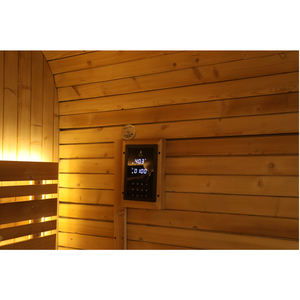 Sauna à vapeur extérieur moderne en bois massif écologique à haute efficacité isolé pour 4 à 6 personnes avec peinture noire brillante - Product Image 6