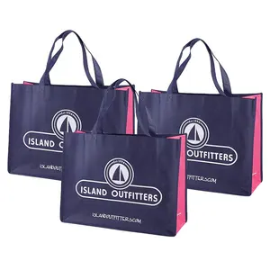 Wholesale Promotional Reusable Dark Blue Folding Shopping Non Woven Tote Bag With Your Company Logo