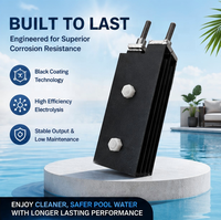 Électrodes en titane revêtues Gr1/Gr2 avec revêtement noir pour piscines – Cellules d'électrolyse au sel de remplacement pour la chloration – Pliage et découpe