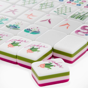 Custom Pink American Crystal Luxury <b>Mahjong</b> Tiles Durable Water Resistant Game Gift for Singapore Japan Malaysia - Product Image 5