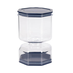 Cross Border Douyin Kitchen Dry Wet Separation Kimchi <b>Jar</b> Airtight Hourglass <b>Pickling</b> Container M Size White Dark Blue Plastic - Product Image 3