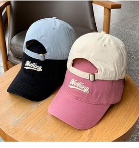 Sombrero de béisbol con bordado de letras para mujeres y hombres, gorra con lengua de <span class=keywords><strong>pato</strong></span> a la moda, sombrilla para exteriores, <span class=keywords><strong>gorras</strong></span> con visera de Color sólido - Product Image 3