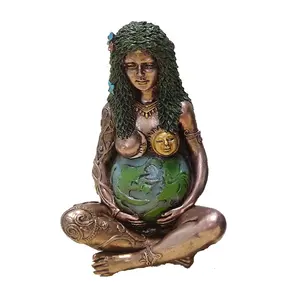 แม่โลกรูปปั้นเทพธิดาพันปี Gaia รูปปั้นแม่โลกรูปปั้นบ้านและห้องครัวตกแต่ง Polyresin Figurine (MotherEart