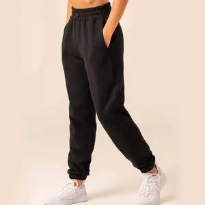 Custom Comfy lifestyle Relaxed fit plus size women's pants & trousers Soft Brushed fleece black joggers sweatpants clothing