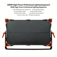 Panneau lumineux LED plat en métal 200W pour studio, enregistrement vidéo, diffusion en direct, photographie, rétroéclairage, température de couleur réglable