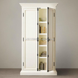 Bibliothèque rustique vintage à 2 portes en bois massif avec portes fermées, grande capacité de rangement pour la maison, le bureau ou la bibliothèque - Product Image 5