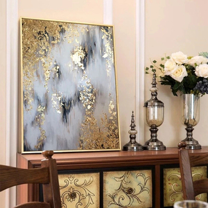 Peinture à l'huile <span class=keywords><strong>sur</strong></span> <span class=keywords><strong>toile</strong></span> 100% peinte à la main, couteau à palette, peinture à l'huile dorée, <span class=keywords><strong>art</strong></span> mural pour salon, maison - Product Image 2