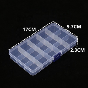 Trong suốt 15-Grid ngăn có thể tháo rời hộp nhựa Đối với trang sức dây chuyền lưu trữ - Product Image 5