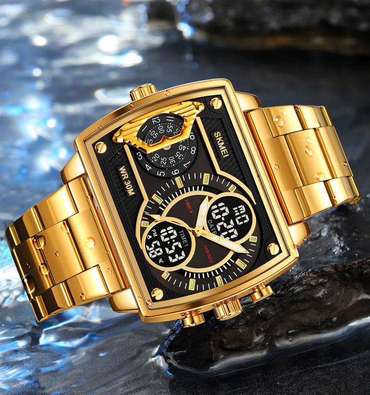 SKMEI 2229 Men's Watch High Quality 50M Waterproof Wristwatch Wholesale  Analog-Digital Movement Luminous Hands Alarm Chronograph