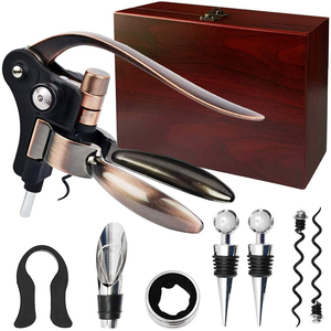 Hộp gỗ mở công cụ đòn bẩy rượu vang corkscrew Bộ quà tặng - Product Image 3