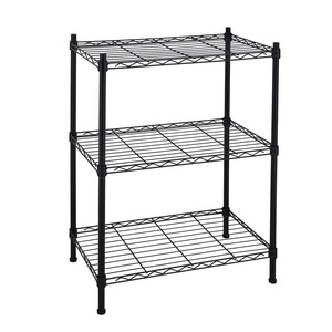 Adjustable 3 Tier Heavy Duty Black <strong>Metal</strong> <strong>Shelf</strong> Wire <strong>Shelf</strong> Wire Shelving <strong>Unit</strong> - Product Image 1