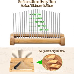 Cortador de pan de bambú y madera, divisor de tostadas desmontable, cortador manual de baguettes - Product Image 2