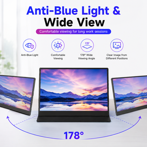 Moniteur portable FHD IPS de 15,6 pouces, extension d'écran USB C HDMI, deuxième écran pour <span class=keywords><strong>ordinateur</strong></span> portable, 16:10 60Hz, pour le travail, les jeux, les réunions - Product Image 4