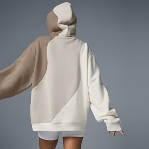 Conjunto de Sudadera con capucha bloqueada de color de otoño para mujer, pantalones informales, suaves, cómodos, atados al tobillo, <span class=keywords><strong>ropa</strong></span> deportiva y deportiva al aire libre - Product Image 4