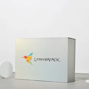 Lionwrapack Custom Printed Cardboard Hard Box Double Layer Magnetic Big Box Packaging Luxury Laser Gift Box With Magnetic Lid