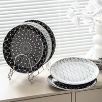 Assiette à Dessert en céramique de 10.5 ''avec strass en diamant, service à collation pour le thé de l'après-midi, lot de 4 avec boîte cadeau, offre spéciale