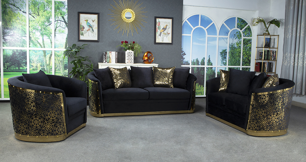 Modern Luxury Velvet Fabric Living Room Sofa Set for Villa Home Office Sofas Hotel Hall Apartment Living Room Furniture
