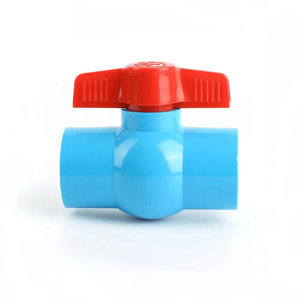 Zhejiang中国制造タイスタンダードプラスチック<span class=keywords><strong>PVC</strong></span>パイプ継手ボールバルブライトブルーボディ赤ハンドルソケットパイプライン用 - Product Image 3