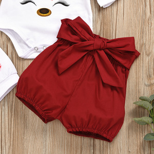 <span class=keywords><strong>Conjunto</strong></span> de ropa navideña para bebé, Pelele con volantes de ciervo, pantalones cortos, 4 Uds., 2020 - Product Image 5