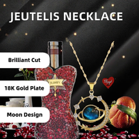 Jeutelis 18K Or En Acier Inoxydable Lien Chaîne Collier Zircon Amour Couple Soleil Lune Planète Romantique Mode Pendentif pour Femmes Cadeau