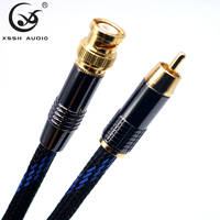 Câble audio BNC XSSH, câble d'interconnexion de signal audio blindé à double cœur OFC plaqué argent pour système audio HiFi
