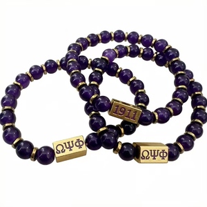 Braccialetto Elastico Personalizzabile con Perline e Lettere Greche Omga Psi Phi - Product Image 2