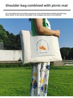 Tapis de pique-nique portable et épais, résistant à l'humidité, pour excursions, camping et voyages, avec design de sac à main à fermeture éclair