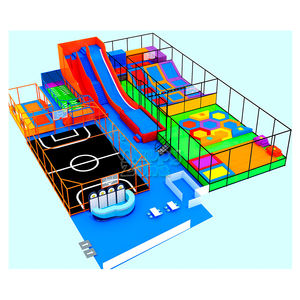 Parque de trampolín comercial para saltar en interiores y exteriores de 600 metros cuadrados hecho a medida según los estándares europeos con tobogán grande para niños y adultos - Product Image 1