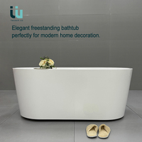 Twowinco - Bañera Moderna, Económica y Personalizada, de Acrílico Blanco, Independiente, para Interiores