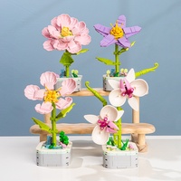Blok Bangunan Tanaman Pot, Mainan Edukatif DIY Bunga Bauhinia Lily 2026 Baru untuk Anak-anak, Kustom
