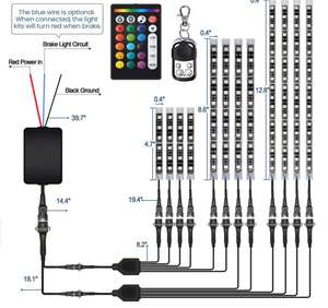 12Pcs รถจักรยานยนต์ LED Light Kit แถบ/กันน้ำ Led รถจักรยานยนต์เรืองแสงแสงไฟนีออน - Product Image 2