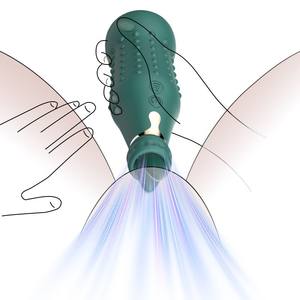Vibrador de Doble Cabeza Edya, Simulación Eléctrica AV, Verde Oscuro, Resistente al Agua, Juguete de Bienestar Sexual - Product Image 5