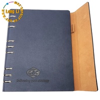 Organiseur portable A4 classique en cuir PU avec anneaux métalliques magnétiques, disponible en couleurs promotionnelles, carnet de notes/agenda