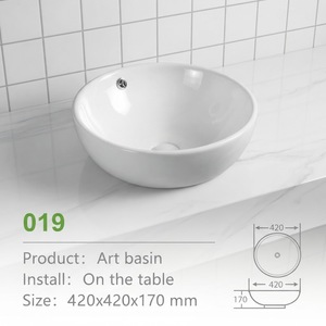 Lavabo da Appoggio Moderno di Lusso Minimalista in Ceramica a Forma di Ciotola, Facile da Pulire, per Hotel e Bagni, Lavabo Artistico - Product Image 1