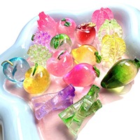 Breloques en résine de fruits 3D miniatures de dessins animés pour la fabrication de bijoux et de chaînes de coques de téléphone portable