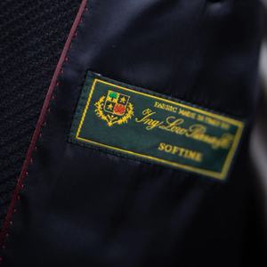 Blazer de Lana Texturizada Azul Marino para Hombre, Transpirable, Corte Slim Fit Italiano <span class=keywords><strong>LP</strong></span> Softine, Cierre de un Botón, Traje Casual de Negocios de Lujo - Product Image 6