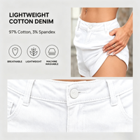 Shorts en jean à ourlet brut pour femme, taille basse, mini-short en jean extensible, look décontracté pour la plage et la ville