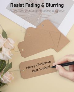 4.7 grande "x 2.36" etichette vuote di spedizione carta Kraft marrone con occhiello rinforzato e filo scrivibili per inventario e valutazione dei prezzi - Product Image 2