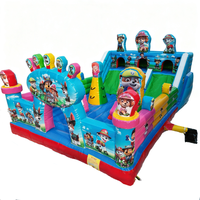Château gonflable écologique à usage domestique, prix d'usine, avec double toboggan, capacité de 500 kg, pour aire de jeux de jardin