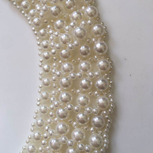 Moda retrò donna bianco/nero perla fatta a mano colletto intrecciato collana di perle - Product Image 5