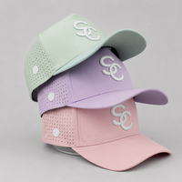 Casquette de baseball en nylon à 5 panneaux avec logo brodé 3D personnalisé, perforations laser, imperméable, pour sports de plein air, pour adulte, vente en gros